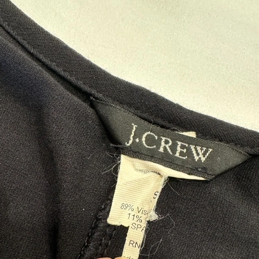J.Crew Sleeveless Maxi Dress Jersey‎ Knit V-Neck Stretch Small Black Excellent